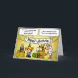 Cartão Little Girl With Dog Parents Funny Birthday Card<br><div class="desc">A whimsical portrayal of a little girl who is upset with her dog parents over the gift she received for her birthday.</div>