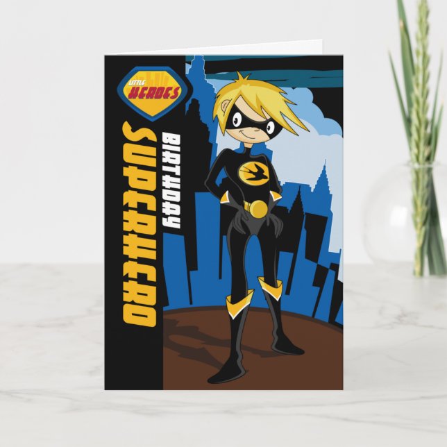 Cartão Little Heroes Superhero Birthday Card (Frente)