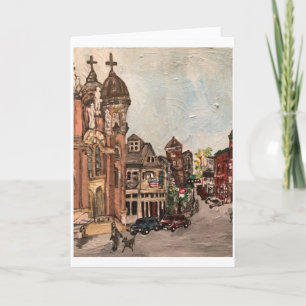 Cartão Little Italy, Cleveland Painting Greeting Card