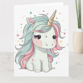 Cartão Little Kawaii Unicorn