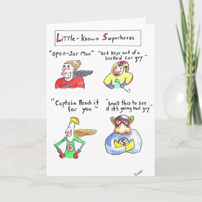 Cartão Little-Known Superheros Birthday Card (Frente)