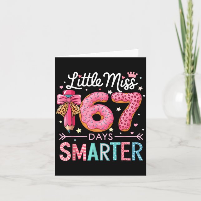 Cartão Little Miss 67 Days Smarter Donut Lover 67th Day O (Frente)