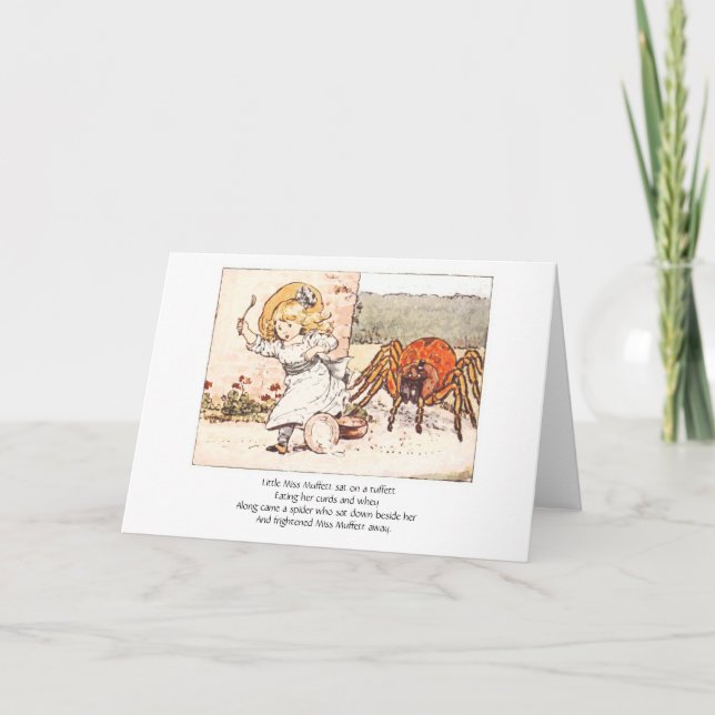 Cartão Little Miss Muffett & Spider, Greeting Card (Frente)