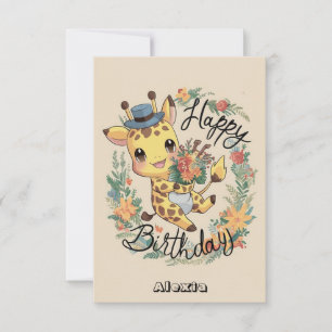 Cartão Little Safari Giraffe Birthday