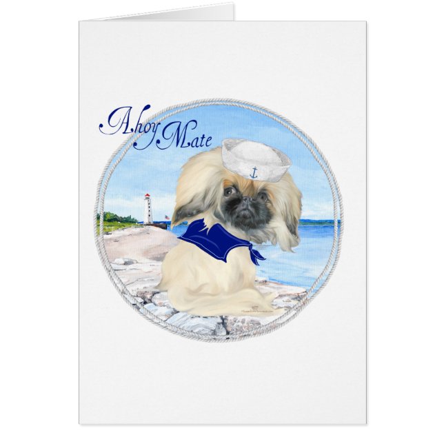 Cartão Little Sailor Pekingese (Frente)
