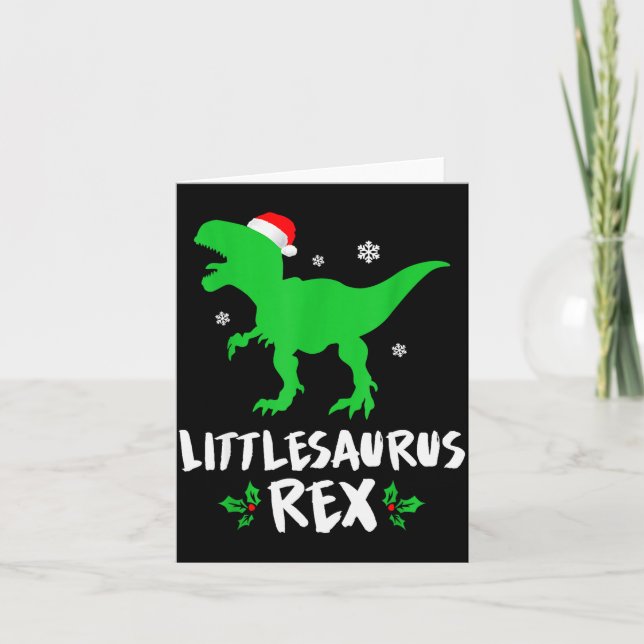Cartão Little T Rex Matching Family Christmas Dinosaur Sh (Frente)