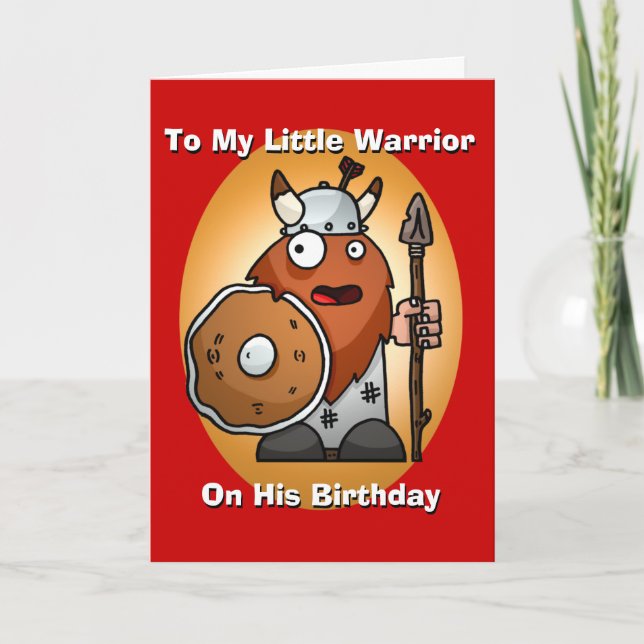 Cartão Little Warrior Birthday Card (Frente)