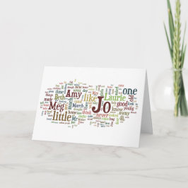 Cartão Little Women - Louisa May Alcott book words card