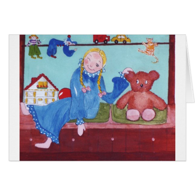 Cartão LittleGirl & TeddyBear (Frente Horizontal)