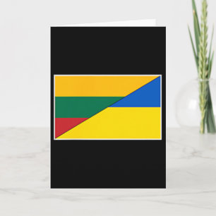 Cartão Lituânia Bandeira da Ucrânia Lituano Ucraniano Naç