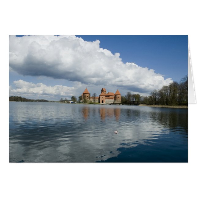 Cartão Lituânia, Trakai. Castelo de Ilha (Frente Horizontal)