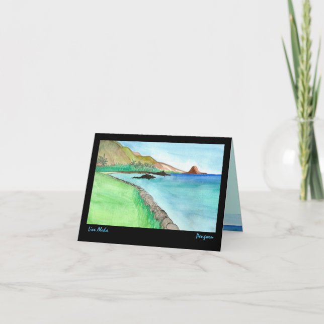 Cartão Live Aloha greeting card, painting of South Maui (Frente)