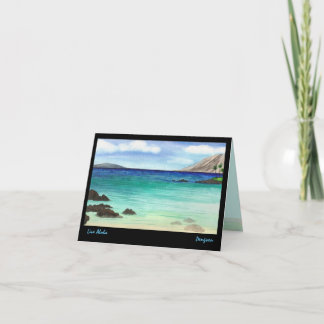 Cartão Live Aloha greeting card, painting of South Maui