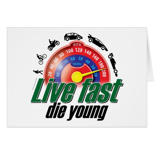 Cartão Live Fast Die Young (Frente Horizontal)