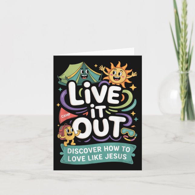 Cartão Live It Out Love Like Jesus Vbs 2025 Christian Cam (Frente)