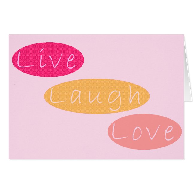 Cartão Live Laugh Love (Frente Horizontal)