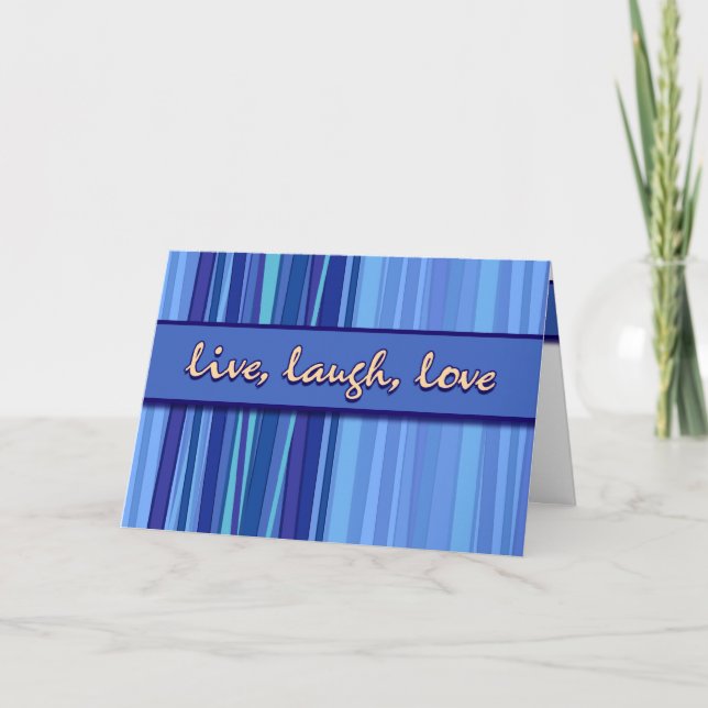 Cartão Live Laugh Love Blue Mother’s Day Greeting Card (Frente)