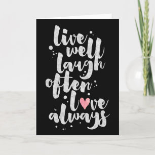Cartão Live Laugh Love - Inspirational Greeting Card