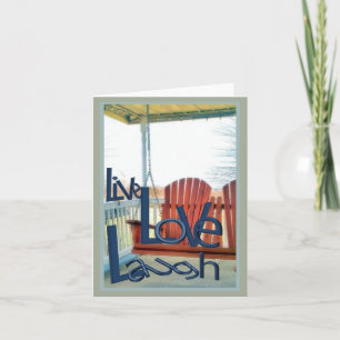 Cartão Live Love Laugh Saudações
