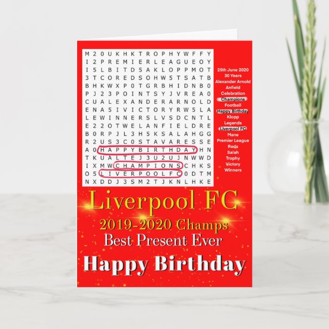Cartão Liverpool Football birthday card (Frente)