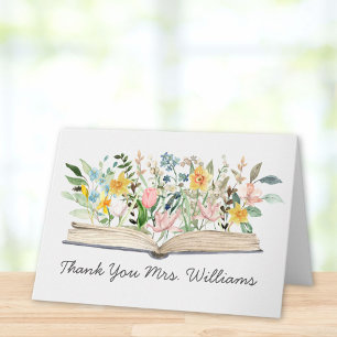 Cartão Livro de Aquarela Flor Floral Agradecimento ao Pro