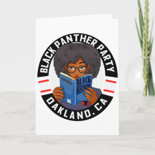 Cartão Livro de História Negra Partido Pantera Menina Edu