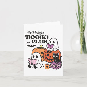 Cartão Livro de Leitura de Fantasmas do Halloween Boo(k)