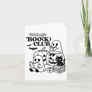 Cartão Livro de Leitura de Fantasmas do Halloween Boo(k)