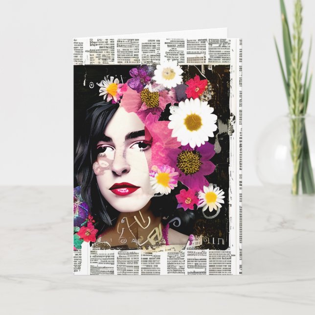 Cartão Livro de mulheres vitoriano | Mensagem do mundo (Frente)