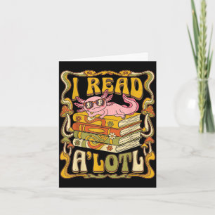 Cartão Livro engraçado do axolote amante da biblioteca bi