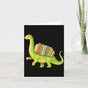 Cartão Livro engraçado do dinossauro amante do livro verm