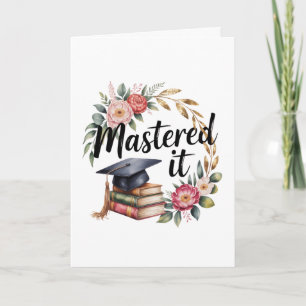 Cartão Livro Floral de Graduação 'Dominou' Cap Elegante