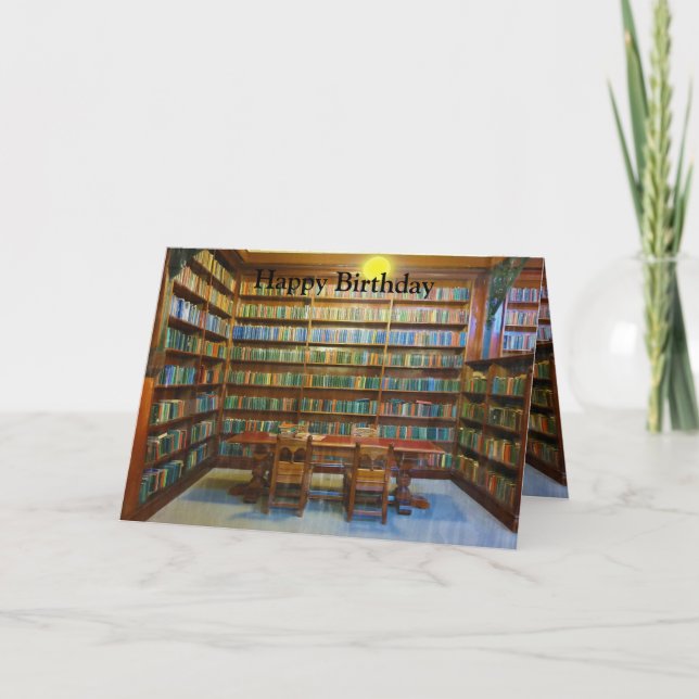 Cartão Livros De Biblioteca De Cores De Água, (Frente)