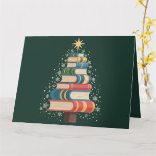 Cartão Livros de Natal Professor Árvore Natal Leitura Fér