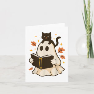 Cartão Livros Fantasmas Lendo Livro Biblioteca de Hallowe