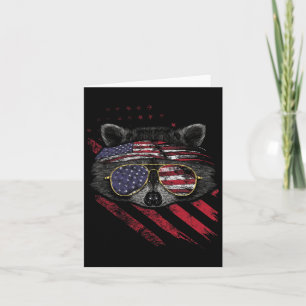 Cartão Lixo de Mapache Bandera Americana Patriótica 4 de