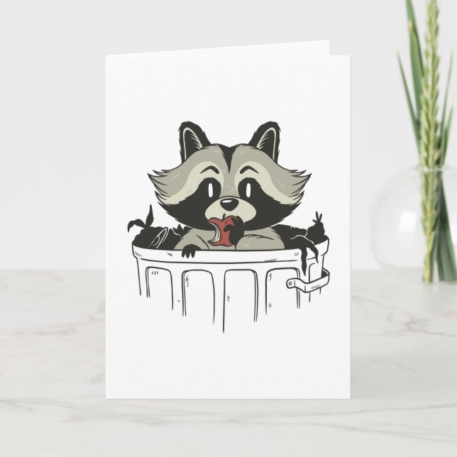 Cartão lixo raccoon (Frente)
