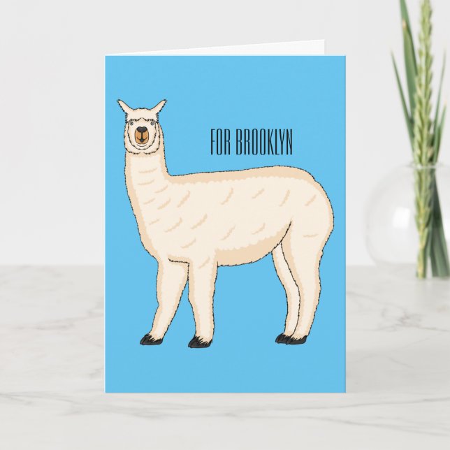 Cartão Llama cartoon illustration   (Frente)