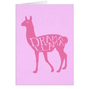 Cartão Llama de Drama Rosa