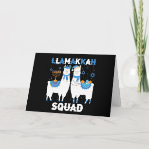 Cartão Llama de Hanukkah Feliz Natal Llamakah Equipe Fofa