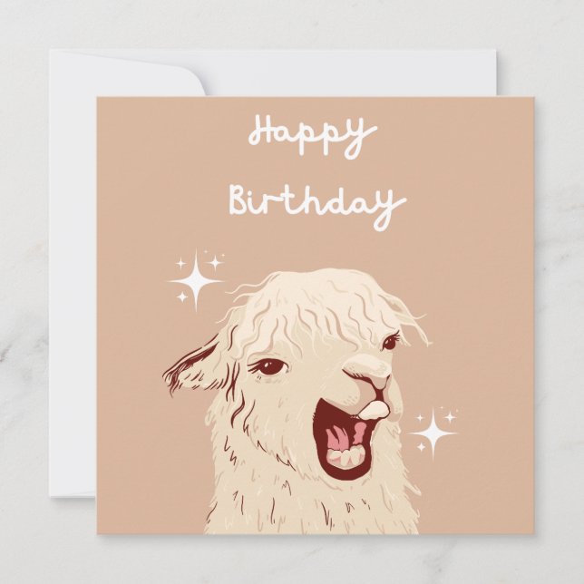 Cartão Llama Feliz Aniversário (Frente)