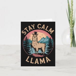 Cartão Llama Fique Calmo, Engraçado, Alpaca, Na Montanha,