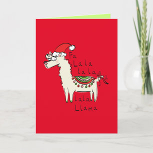 Cartão Llama Fofo Natal Divertido Feriado