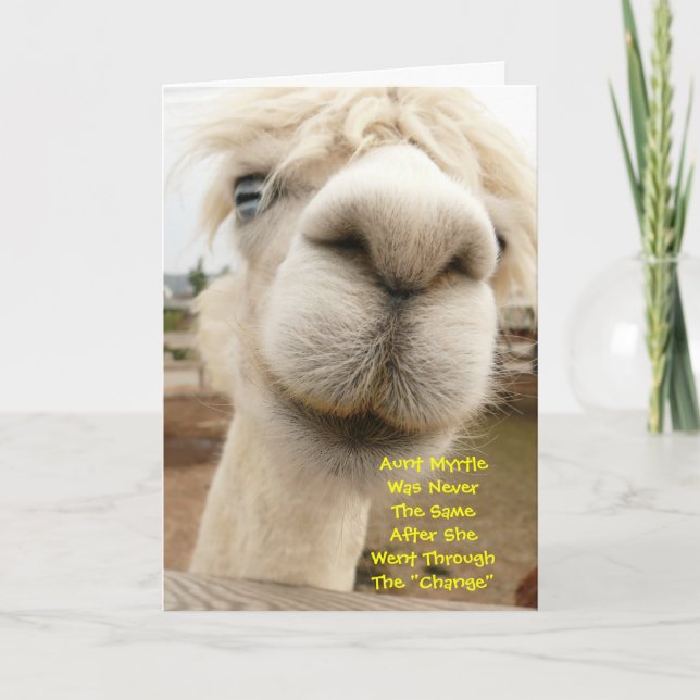 Cartão Llama Funny Birthday Card (Frente)