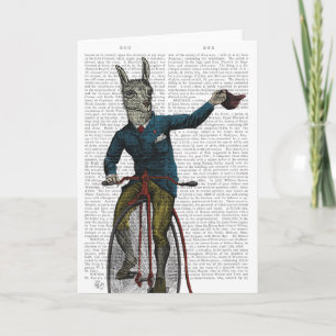 Cartão Llama sobre bicicleta