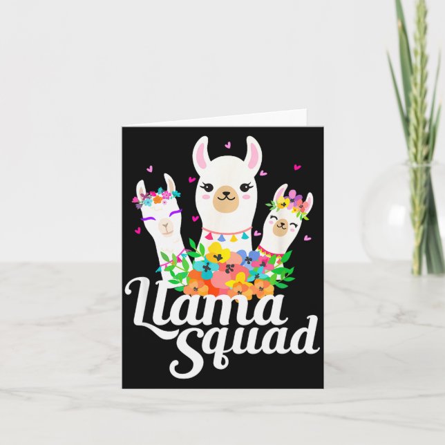 Cartão Llama Squad Funny Cute Llama Matching  (Frente)