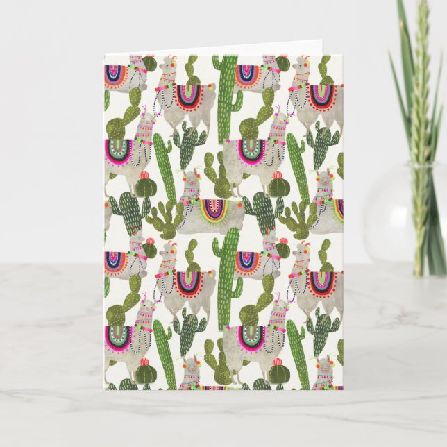 Cartão Llamarama Collection Pattern (Frente)