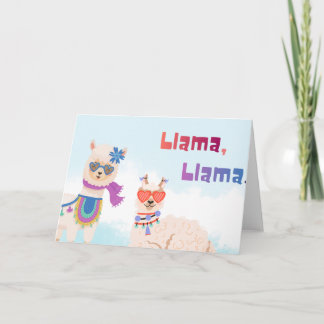 Cartão Llamas Celebrating Birthmamas