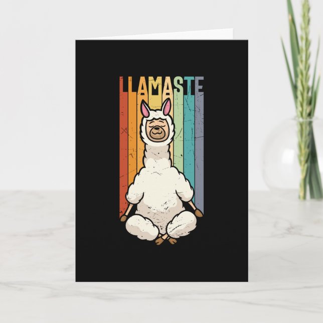 Cartão Llamaste Namaste Yoga Cute Llama Alpaca (Frente)