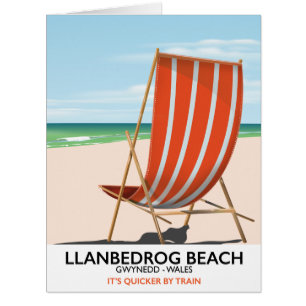 Cartão Llanbedrog Beach, Gwynedd Wales, poster à beira-ma